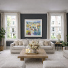 Tapestry Of Blue by Mario Malfer, original painting, in room