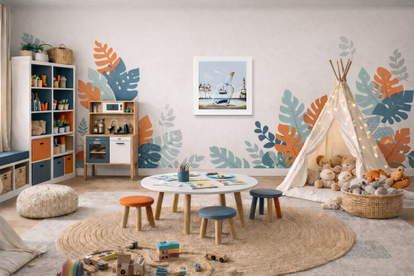 Noah And The Whale (Original) by Gary Walton, original painting, in room