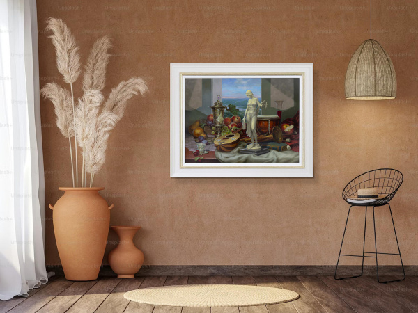 Hilltop Manor by Gyula Boros, original painting, in room