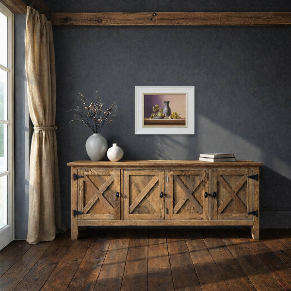 Grapes & Walnuts by Zoltan Preiner, original painting, in room