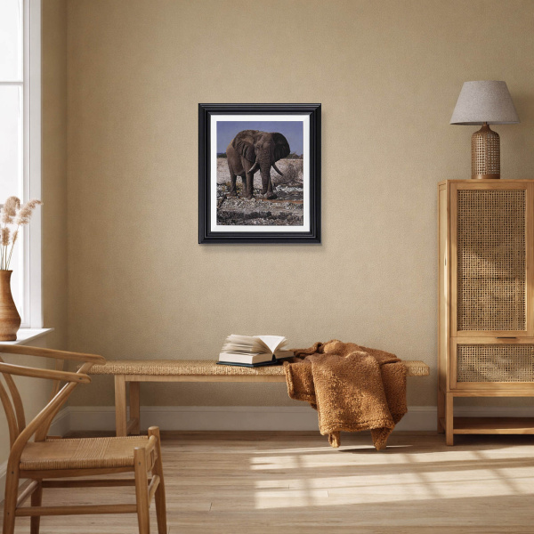 Majestic Elephant by Stephen Park, original painting, in room
