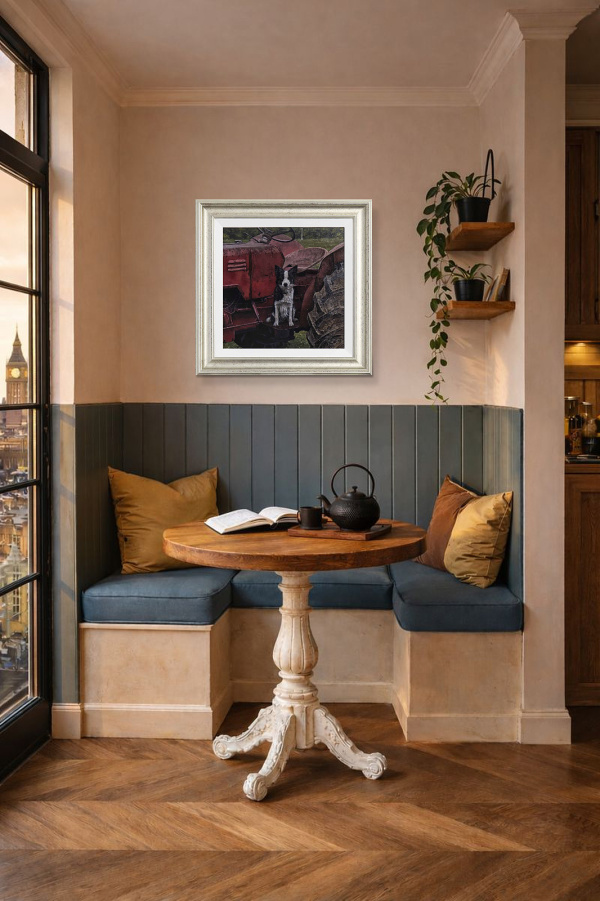 Standing Guard by Stephen Park, original painting, in room