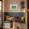 South Downs Pastures by Stephen Hawkins, original painting, in room