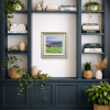 South Downs Pastures by Stephen Hawkins, original painting, in room