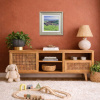 South Downs Pastures by Stephen Hawkins, original painting, in room