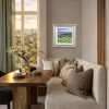 South Downs Pastures by Stephen Hawkins, original painting, in room