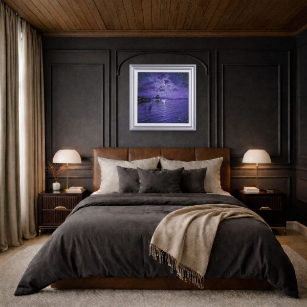 Clair De Lune, Derwent Water by Andrew Grant Kurtis, original painting, in room