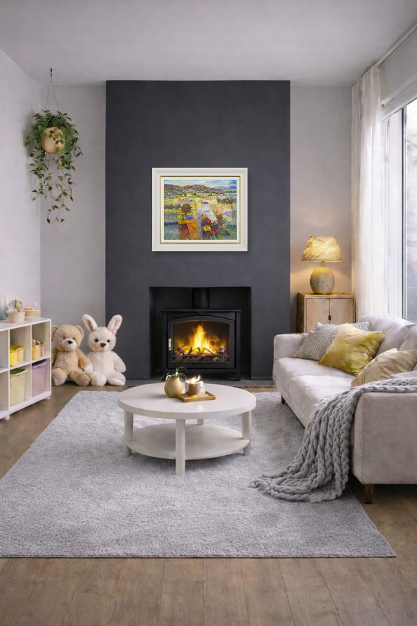 Life In Colour by Mario Malfer, original painting, in room