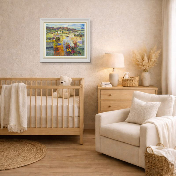 Life In Colour by Mario Malfer, original painting, in room