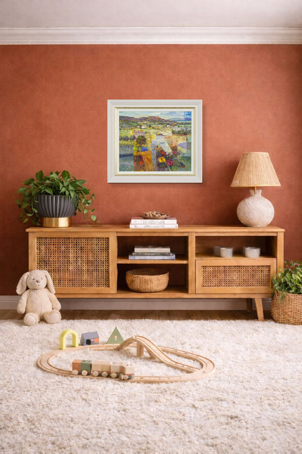 Life In Colour by Mario Malfer, original painting, in room