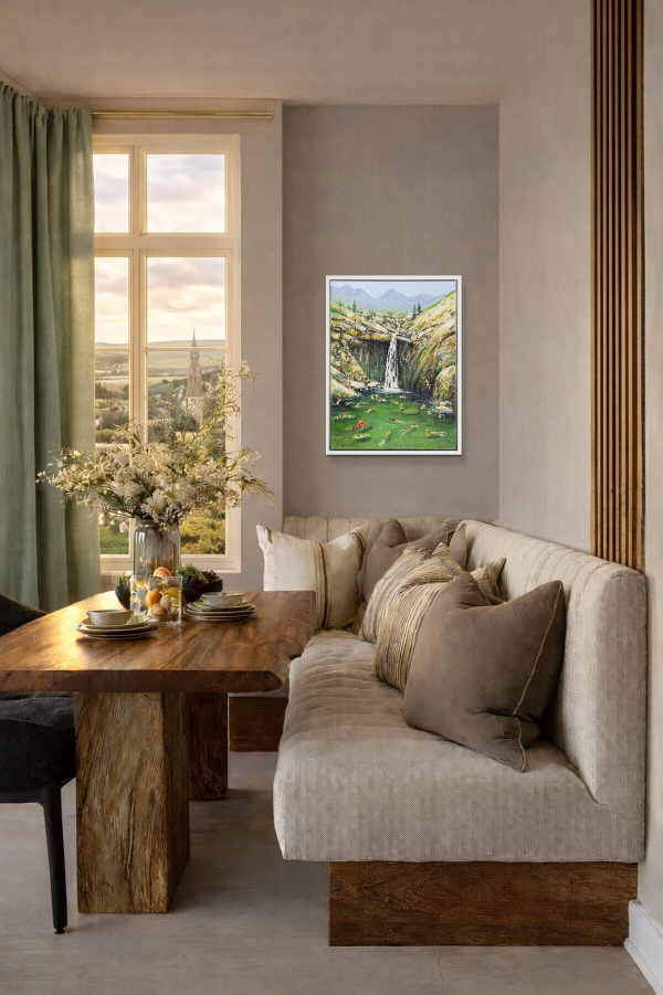 Waterfall Magic by Antonio Navarro (Casimiro), original painting, in room