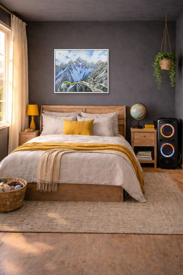 Alpine Ride by Antonio Navarro (Casimiro), original painting, in room