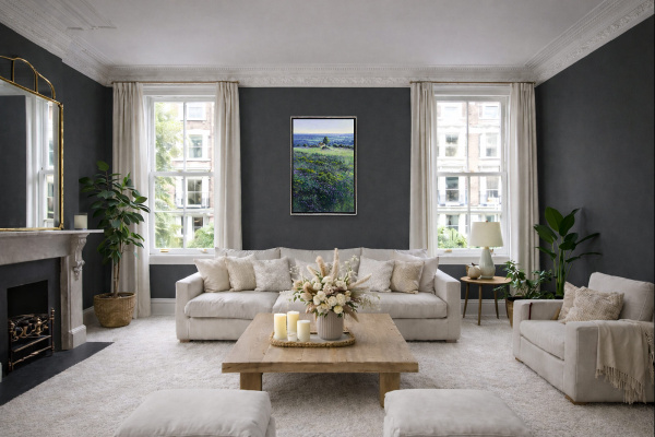 Paisaje Andaluz by Juan Antonio Domínguez, original painting, in room