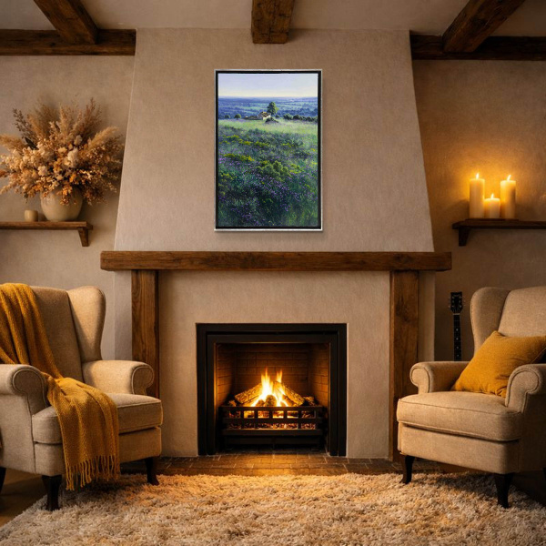 Paisaje Andaluz by Juan Antonio Domínguez, original painting, in room
