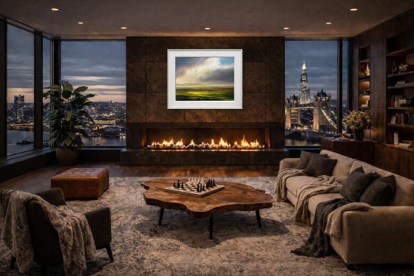 Whispers Of A New Day by Harry Brioche, original painting, in room