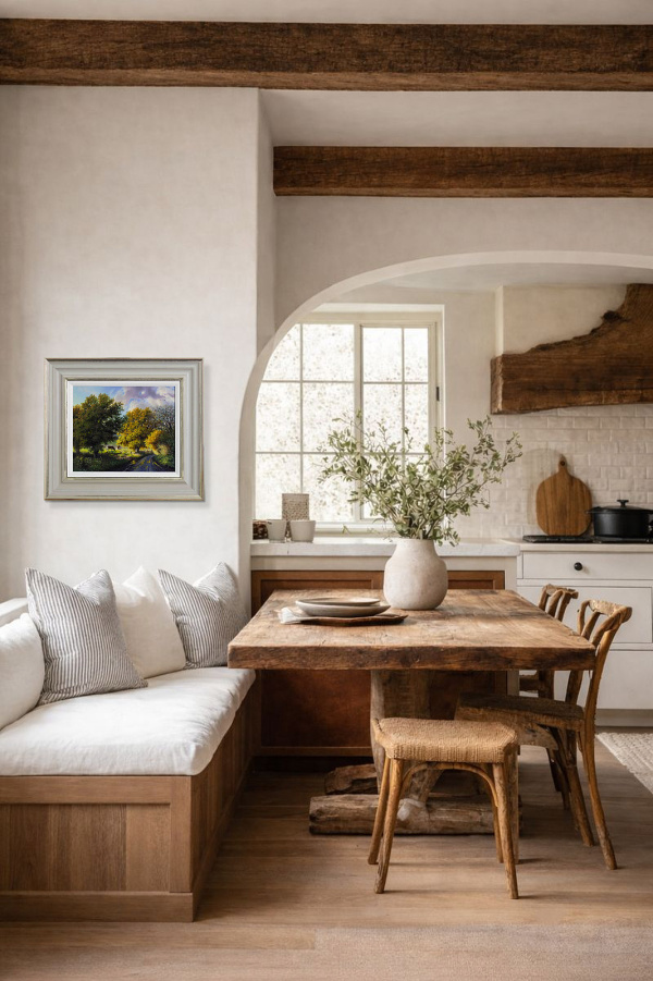 After The Rain On The Road To Warwickshire by Daniel Van der Putten, original painting, in room