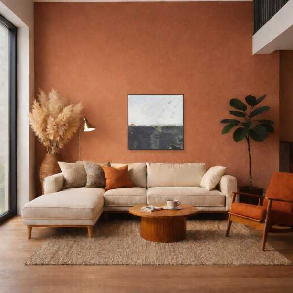 The Space Between by Marco Ariè, original painting, in room
