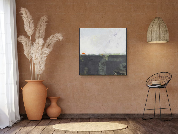 The Space Between by Marco Ariè, original painting, in room
