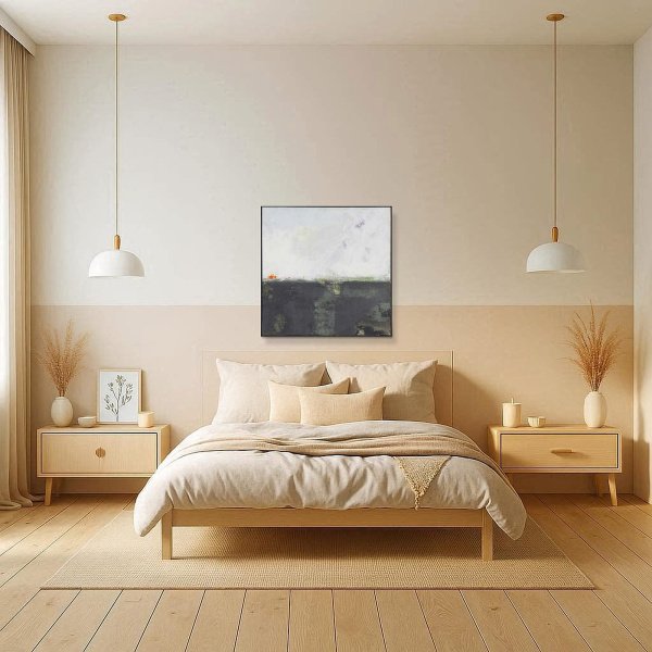 The Space Between by Marco Ariè, original painting, in room