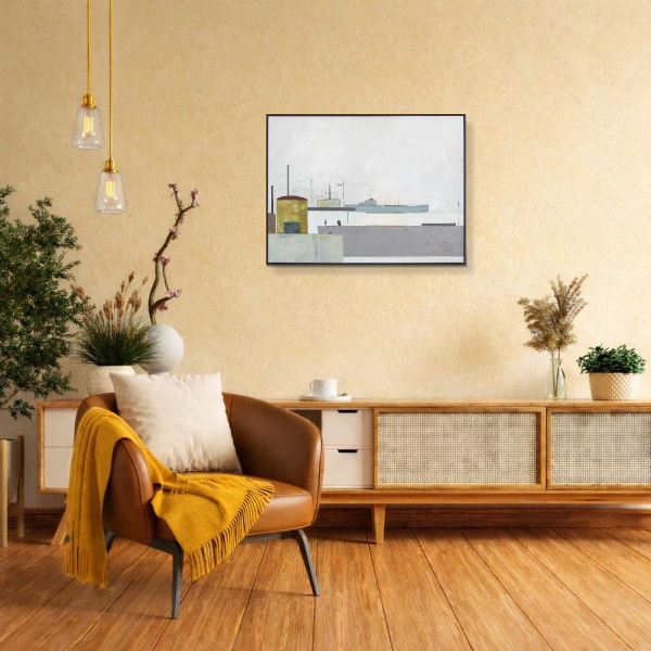 Porto Industriale by Marco Ariè, original painting, in room