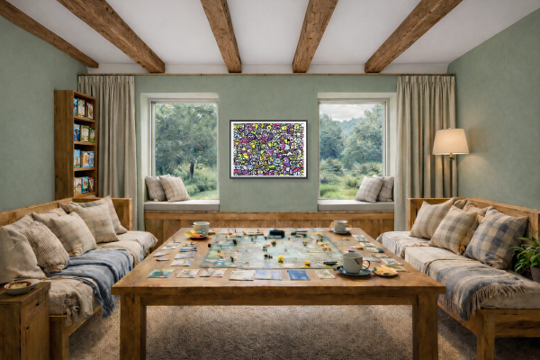 Ties That Bind Us Together by Kev Munday, limited edition print, in room