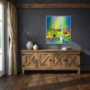 Dancing Lights by Sunita Khedekar, original painting, in room