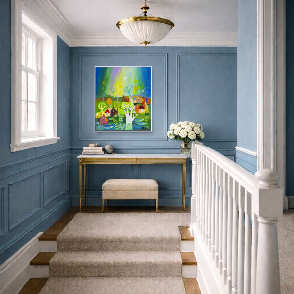 Dancing Lights by Sunita Khedekar, original painting, in room
