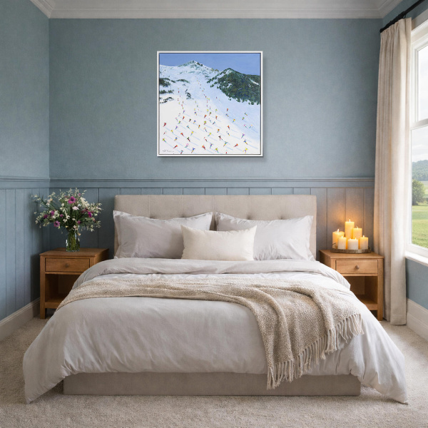 Val D’Isère, La Bellevarde by Antonio Navarro (Casimiro), original painting, in room