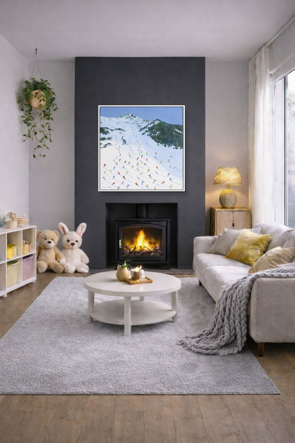 Val D’Isère, La Bellevarde by Antonio Navarro (Casimiro), original painting, in room