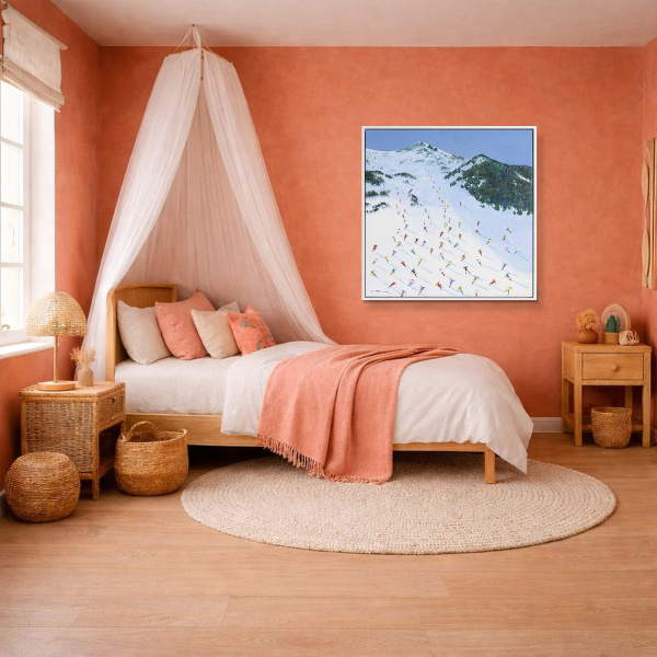 Val D’Isère, La Bellevarde by Antonio Navarro (Casimiro), original painting, in room