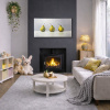 Green Pear Trio by Kiss Csaba, original painting, in room