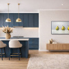 Green Pear Trio by Kiss Csaba, original painting, in room