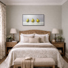 Green Pear Trio by Kiss Csaba, original painting, in room