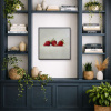 Three Strawberries by Kiss Csaba, original painting, in room