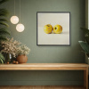 Three Strawberries by Kiss Csaba, original painting, in room