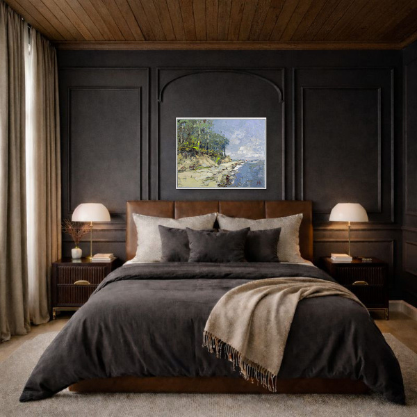 Wild Coast II by Frank Getty, original painting, in room