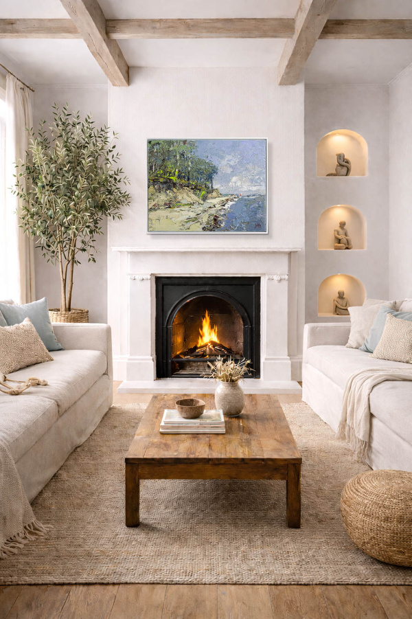 Wild Coast II by Frank Getty, original painting, in room