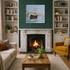 At The Marina by Frank Getty, original painting, in room