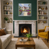 Flower Market by Frank Getty, original painting, in room