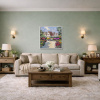 Flower Market by Frank Getty, original painting, in room