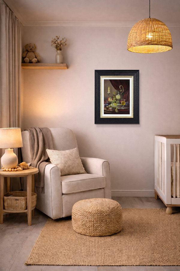 Splendid Evening by Gyula Boros, original painting, in room
