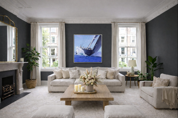 Heeling by Raffaele Fiore, original painting, in room