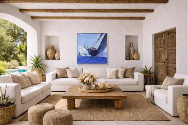 Heeling by Raffaele Fiore, original painting, in room