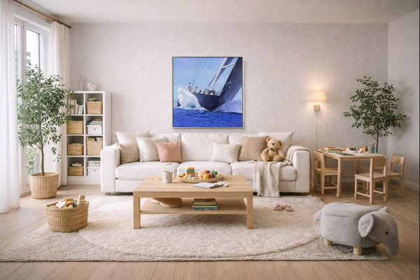 Heeling by Raffaele Fiore, original painting, in room