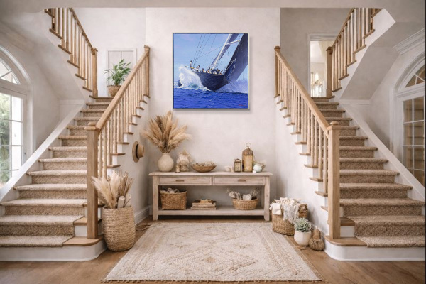 Heeling by Raffaele Fiore, original painting, in room