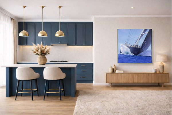 Heeling by Raffaele Fiore, original painting, in room