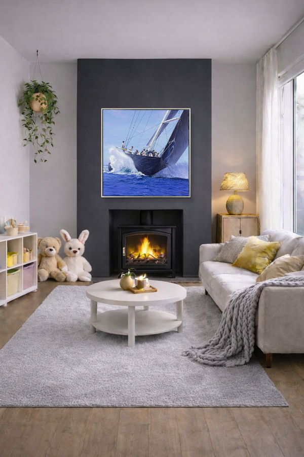 Heeling by Raffaele Fiore, original painting, in room