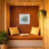 Blue & Yellow Bouquet by Gerhard Nesvadba, original painting, in room