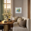 Blue & Yellow Bouquet by Gerhard Nesvadba, original painting, in room