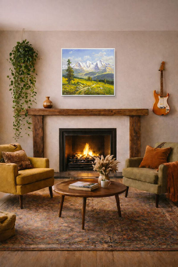Grindelwald, Switzerland by Gerhard Nesvadba, original painting, in room